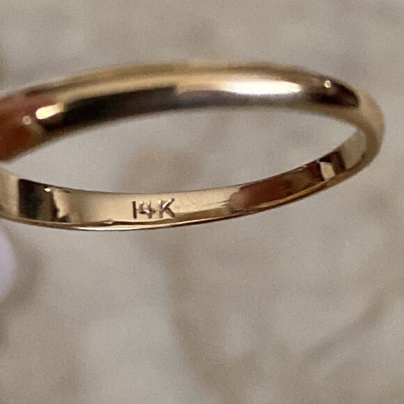 14K Fancy Champagne.55 Carat Diamond Solitaire Ring & 14K Wedding Band - Picture 7 of 11